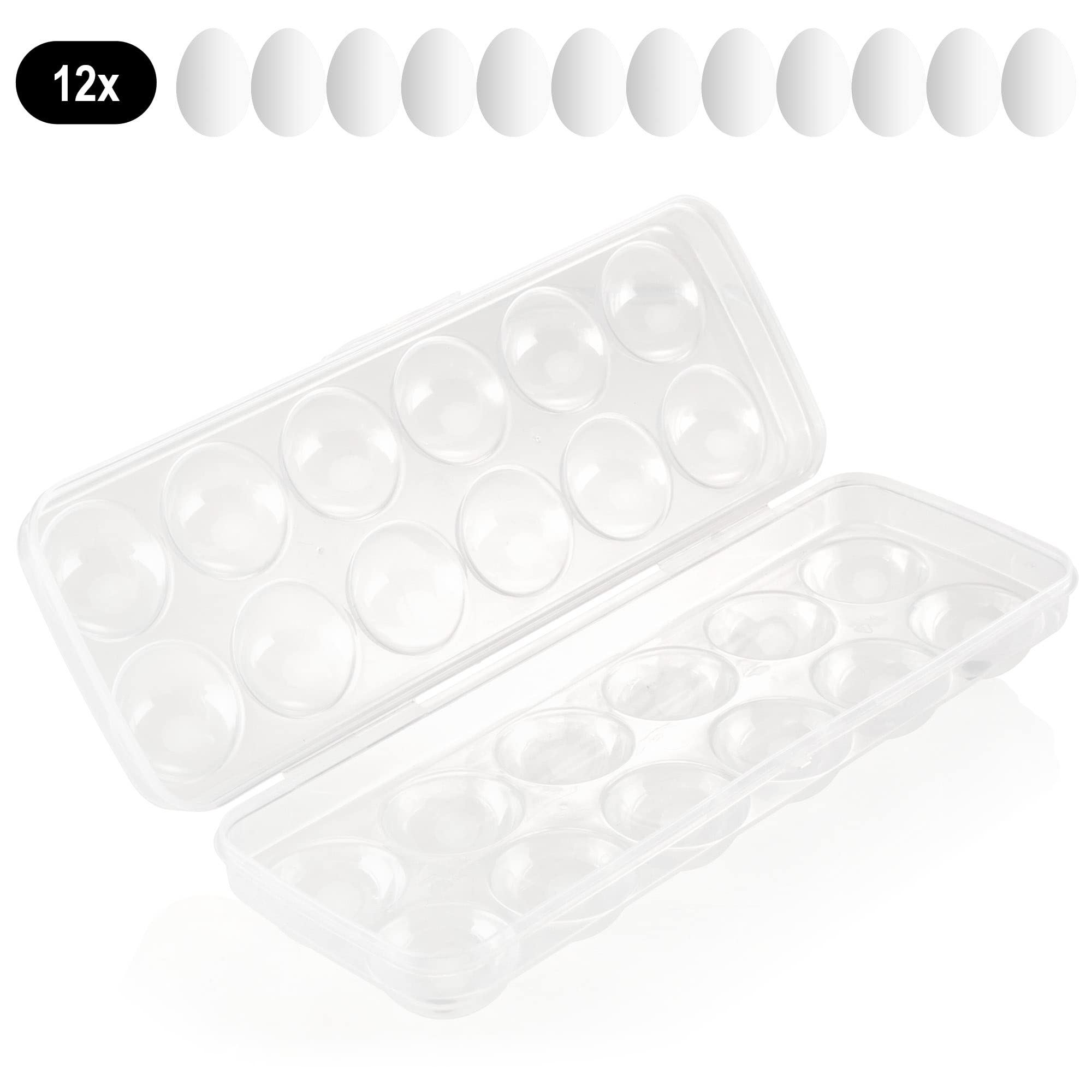 COM-FOUR® 2x Pojemnik na 12 jajek - pojemnik na jajka do lodówki - pojemnik na swieze jajka - pojemnik do przechowywania jajek