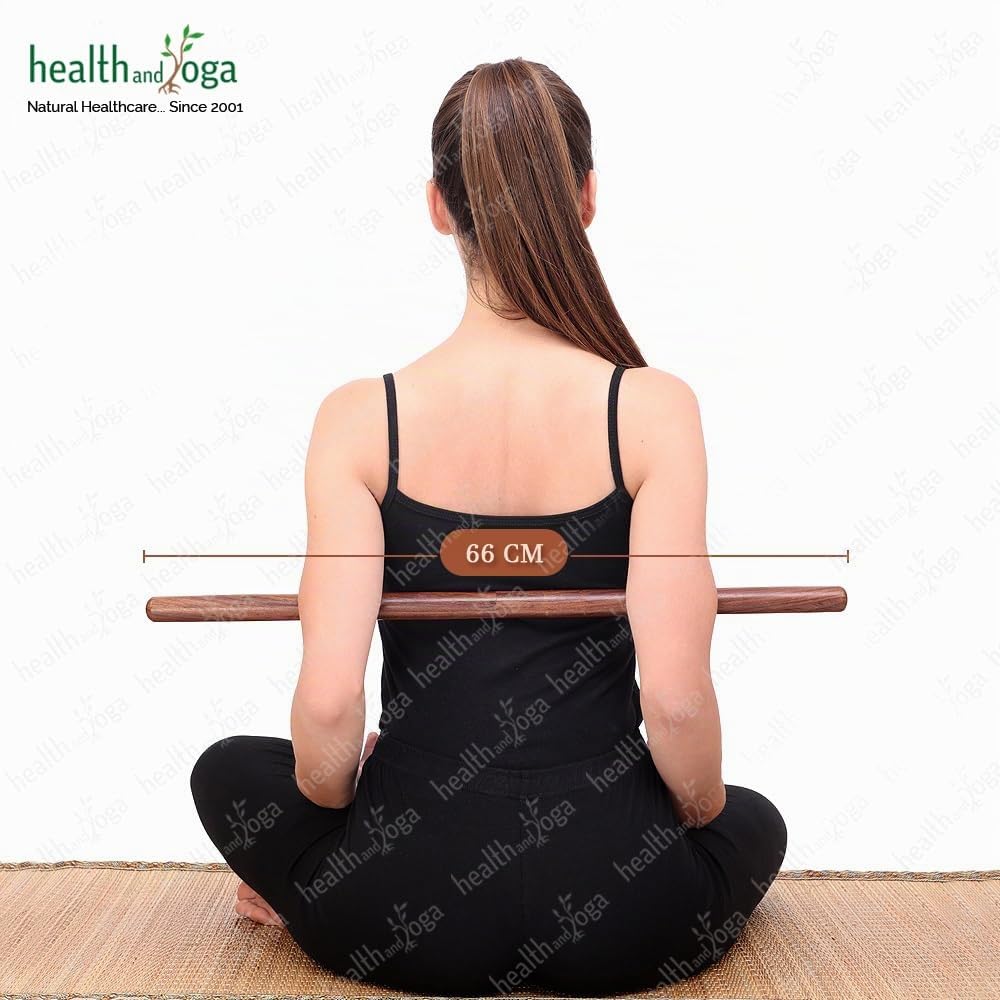StretchNHeal Multi-Use Wooden Yoga Stick – Physical Workout Exercise Dowel, Stretch and Mobility Stick - Easy Carry, Collapsible and Portable Posture Corrector Pole