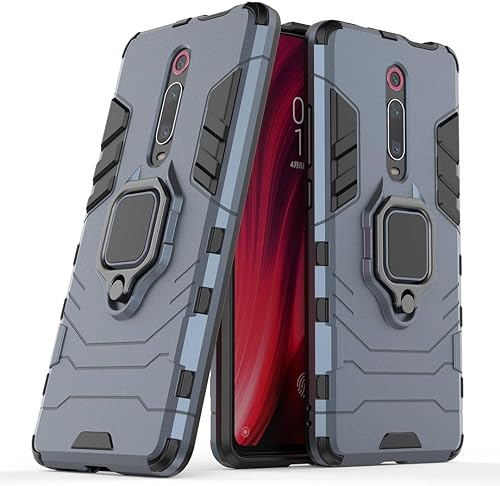 Miniatura 5 de Funda para Xiaomi Mi 9T  Mi 9T Pro, Ring Kickstand Hybrid 2 en 1 PC y silicona Cubierta protectora a prueba de golpes de doble capa para Xiaomi Mi