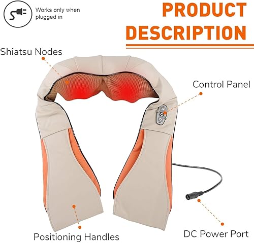 Miniatura 2 de Masajeador de cuello y hombros con calor, masaje de cuerpo completo para piernas de cintura y espalda, fácil de usar en casa y coche