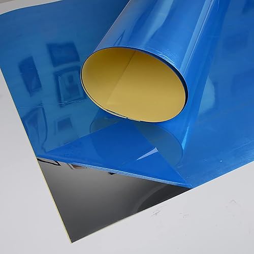 Miniatura 5 de NMFIN Hojas de espejo flexibles, calcomanías decorativas de espejo acrílico, flexibles, autoadhesivas, sin vidrio, para decoración del hogar, (19.7