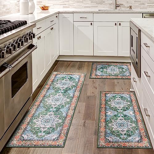 Wobubu Kitchen Mats 3 Piece Set Non Skid Soft Kitchen Rug Set Washable Easy To Clean Laundry Room Mat Runner For Bedroom Bathroom Entryway Indoor Outdoor #TOP3