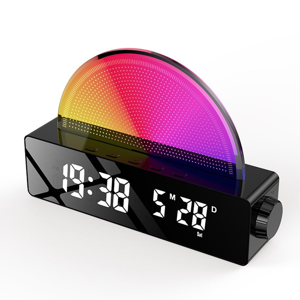 Luz nocturna para dormitorio con alarma matutina y modo amanecer ideal para despertares suaves