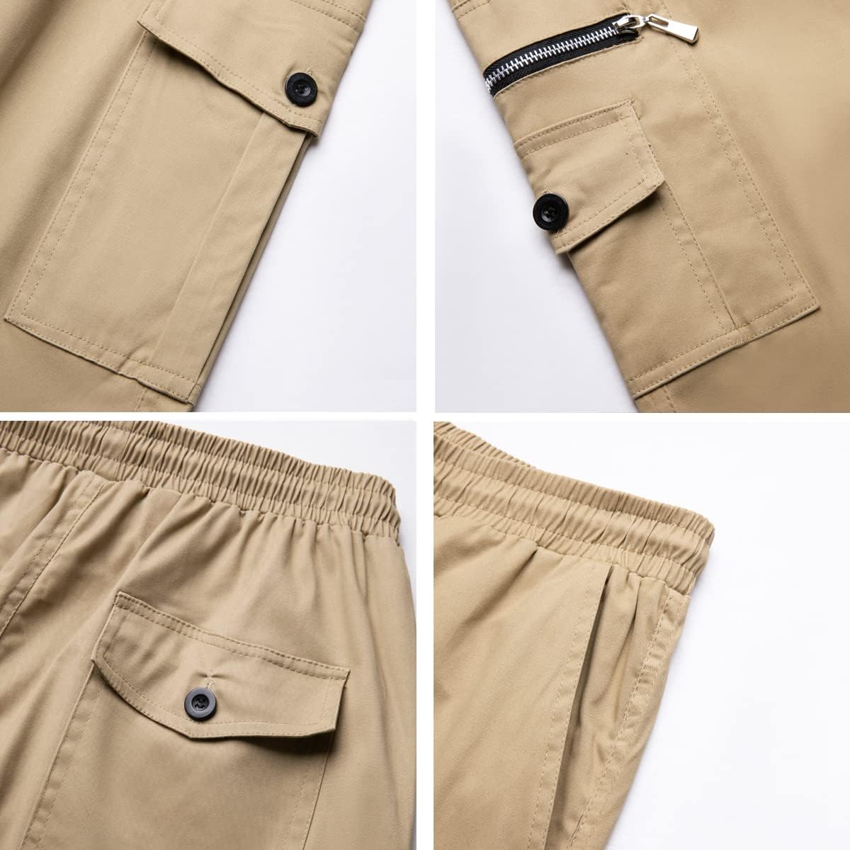 WZIKAI Mens Cargo Pants Relaxed Fit Drawstring Joggers Sweatpants for Men Workout Casual Long Trousers - Image 5