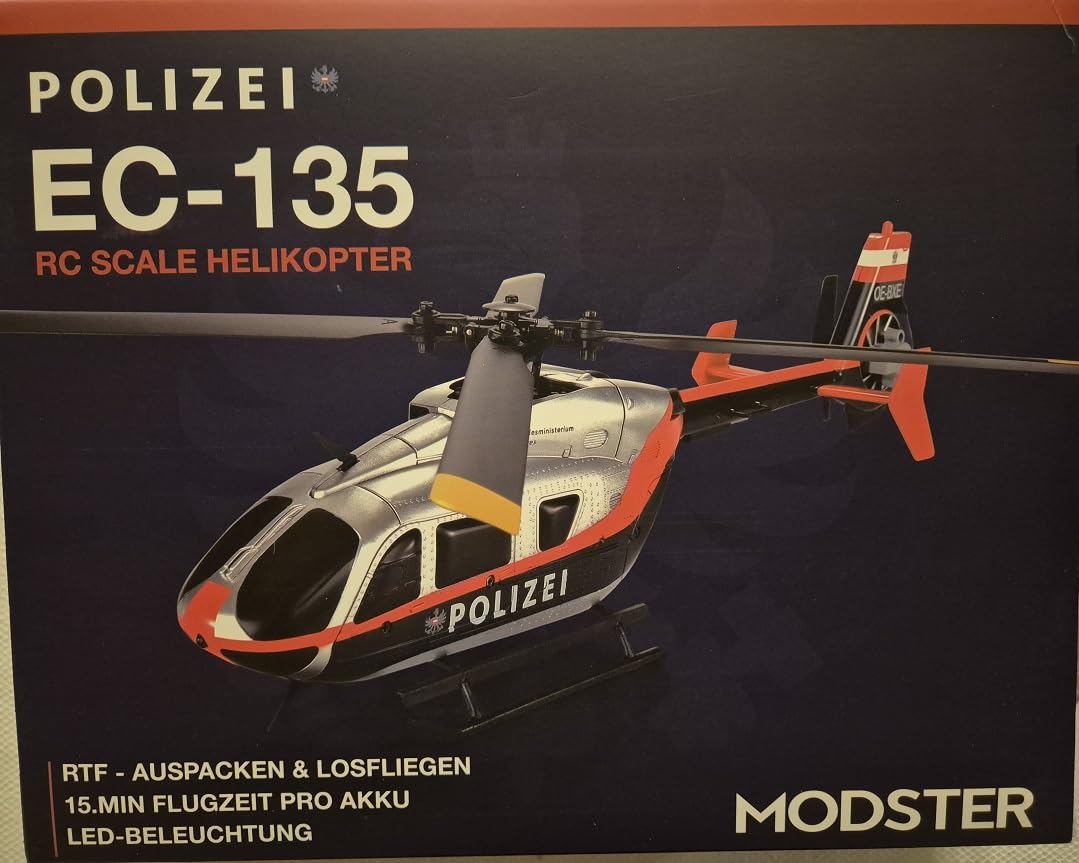 RC Helikopter MODSTER EC-135 Polizei Österreich Scale RC Hubschrauber Elektro RTF