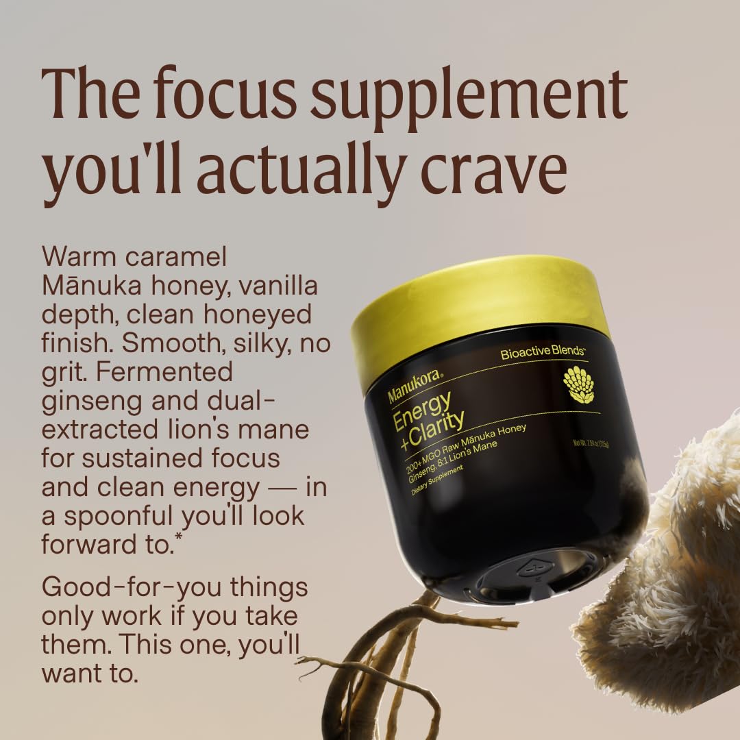 Amazon.com: Manukora Energy + Clarity, Ginseng & Lion's Mane, Raw
