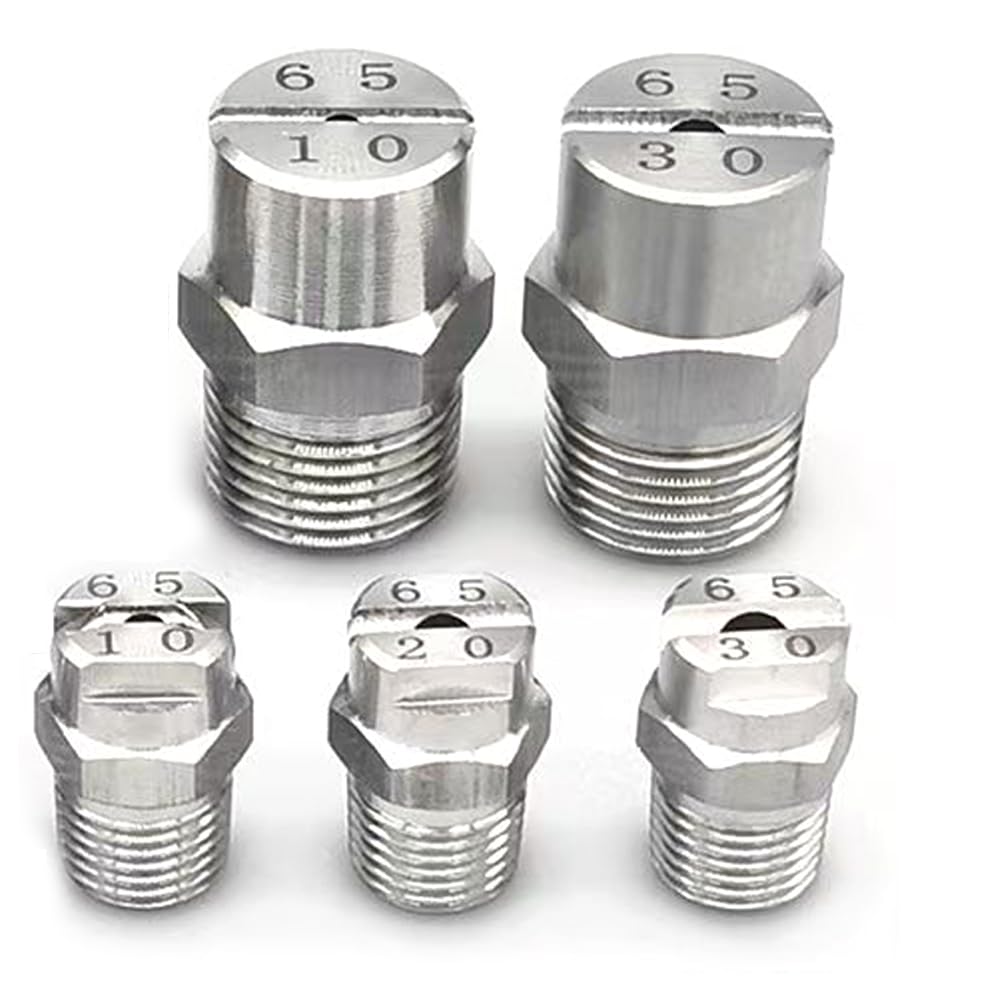 Ugello a spruzzo ad Alta Pressione, ugello a ventaglio Piatto con Flusso d'Acqua Regolabile in Acciaio Inossidabile e Angolo Ampio(No.10: 1/4 (2.0 Mm Aperture) 10pc)