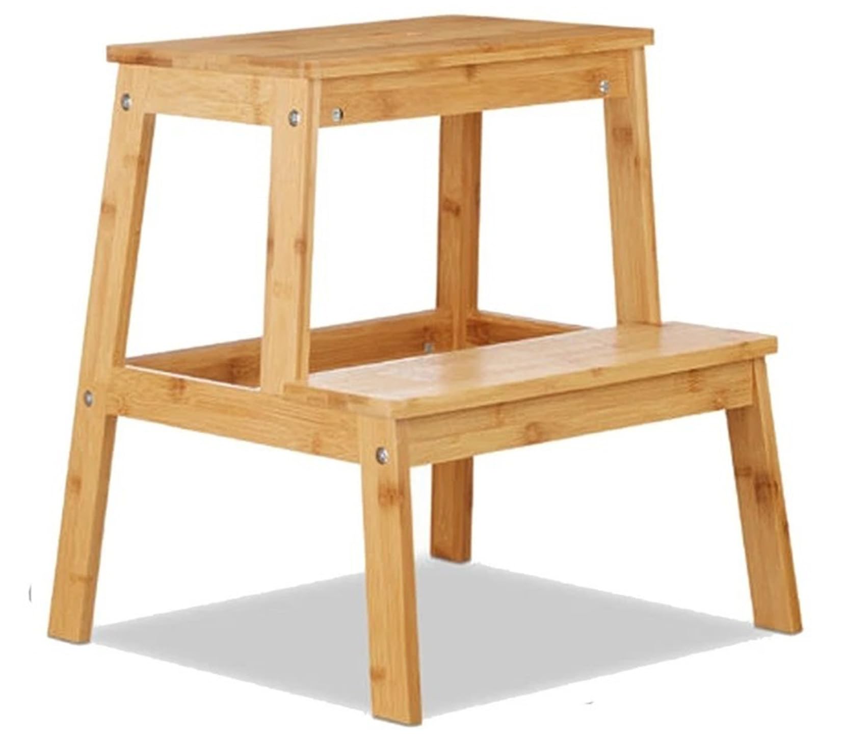 Wooden 2-Tier Step Stool Foot Step Up For Kids & Adults Easy Reach Multifunctional Household Display Shoe, Plant Stand, Bath Bench Outdoor Caravan Shop Bar (Natural)