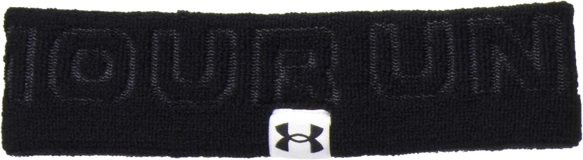 Under Armour Adult Wordmark Terry Headband , Black (001)/Black , One Size Fits All