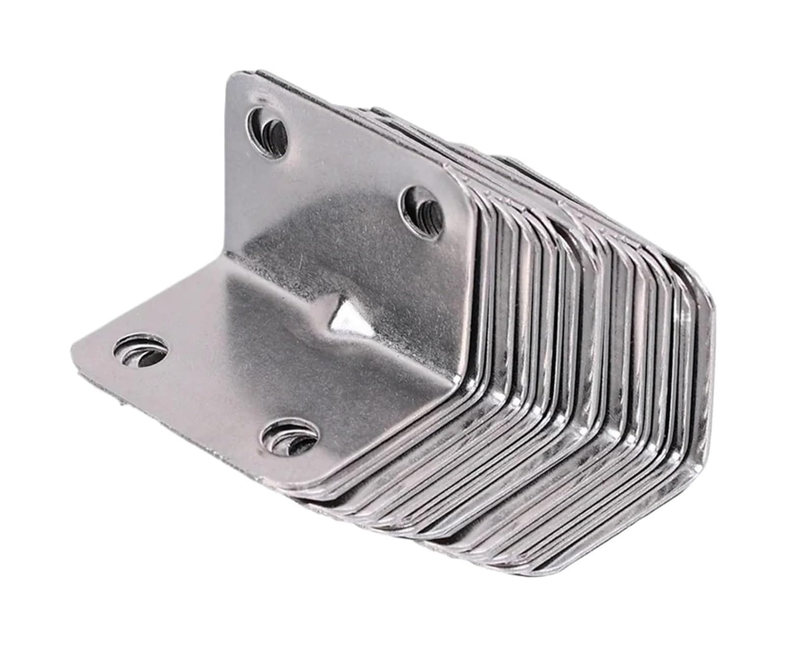 Angle Brackets, L Bracket Stainless Steel Corner Right Angle for Furniture Bedframe Cabinet(4holes-30pcs)