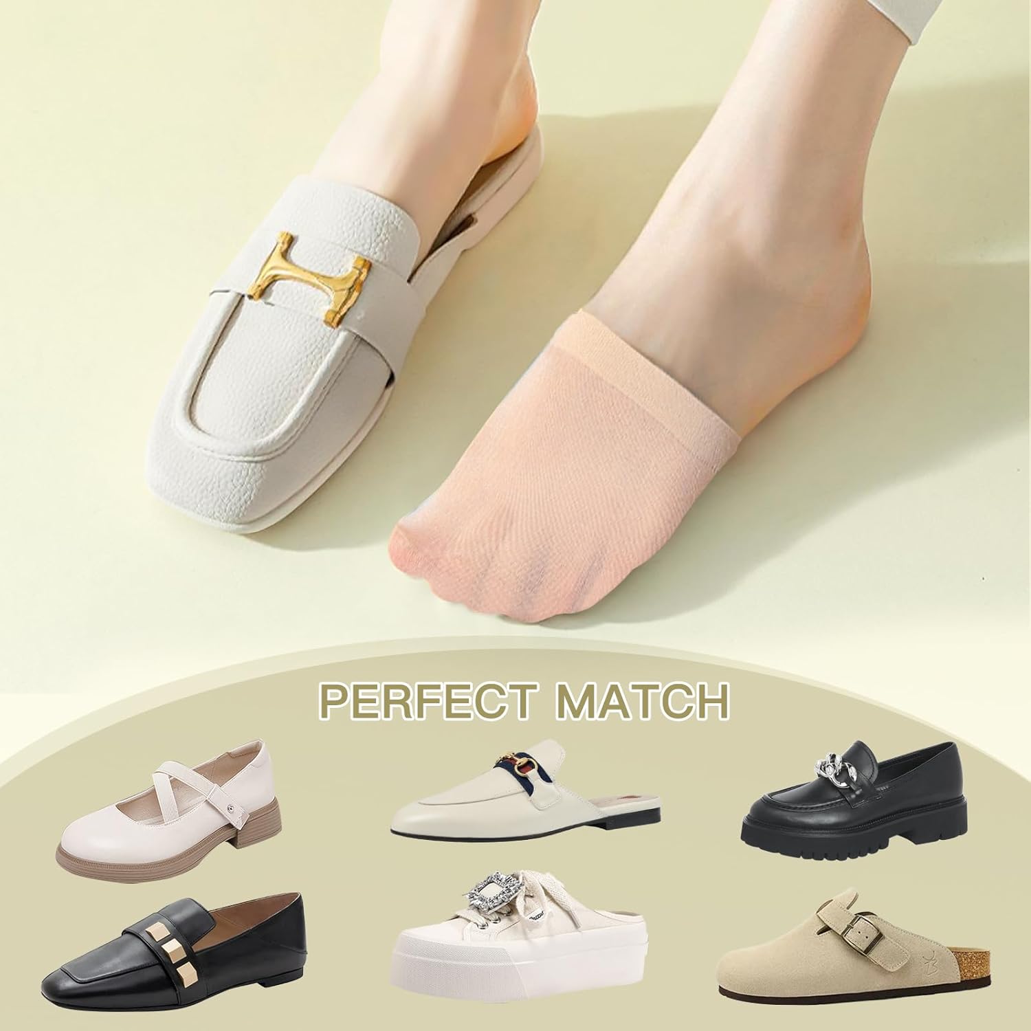 MANZI Women's Toe Topper No-Show Socks (6/8 Pairs) - Image 6