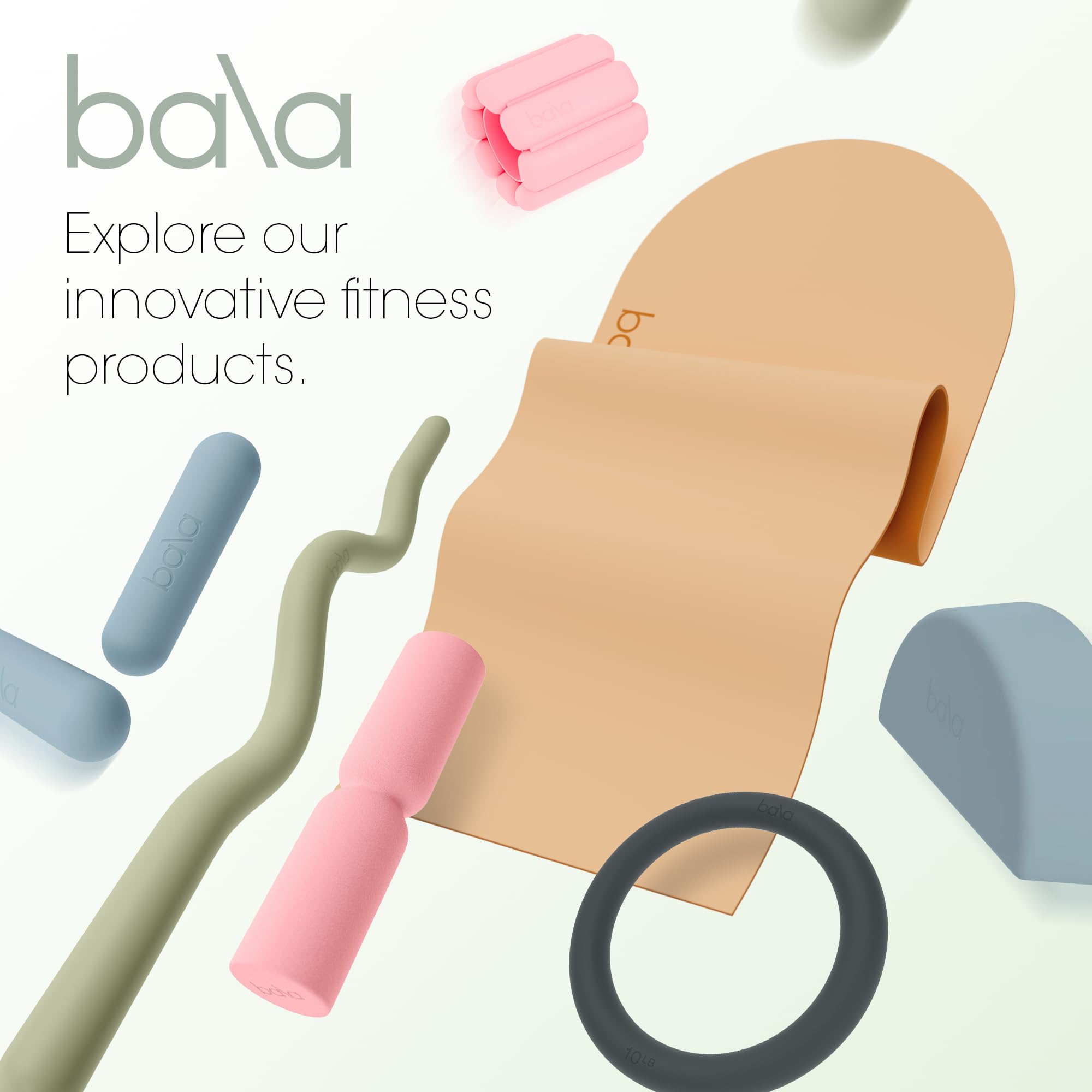 Bala Balance Blocks 2 Pack, Yoga Blocks for Working Out - Semi-Circular Yoga Accessories for Stretching & Exercise - Yoga Equipment for Home Workout - Yoga Block Essentials for Women & Men