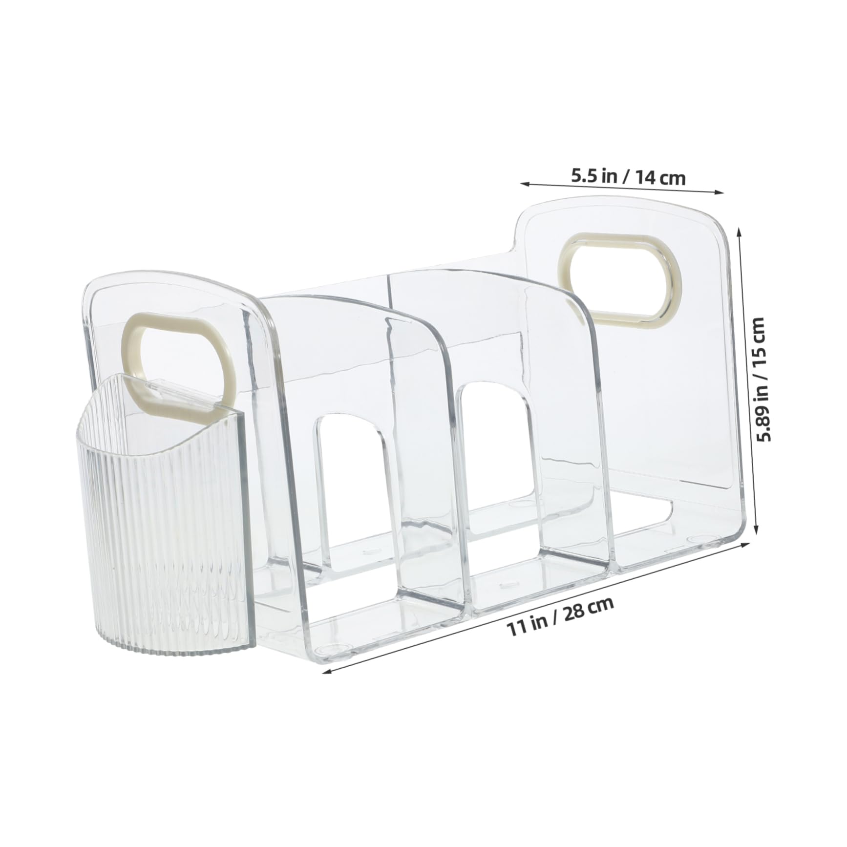 Happyyami Compact Desktop Storage Rack File Organizer Document Holder Bookshelf and Magazine Stand for Office