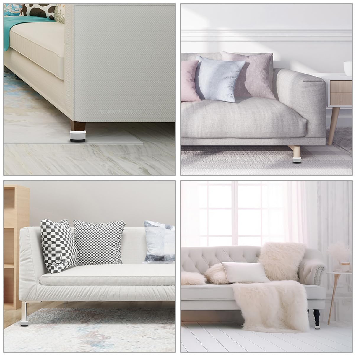 8 Stück Möbel Fußpolster rutschfest, Kunststoff, für Stühle und Sofas