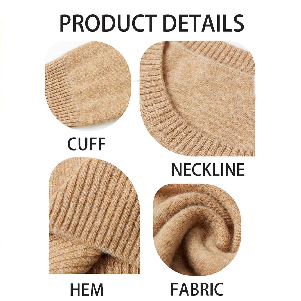 Suéteres de Cachemira para Mujer, jerséis de Cachemira, suéter de Lana Merino para Mujer, suéter de Punto Ligero (Púrpura,L)