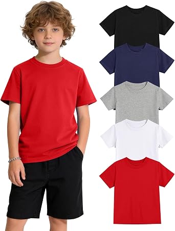 Kissonic Unisex Boys Girls T-Shirts Cotton Acid Washed Oversized Summer Top