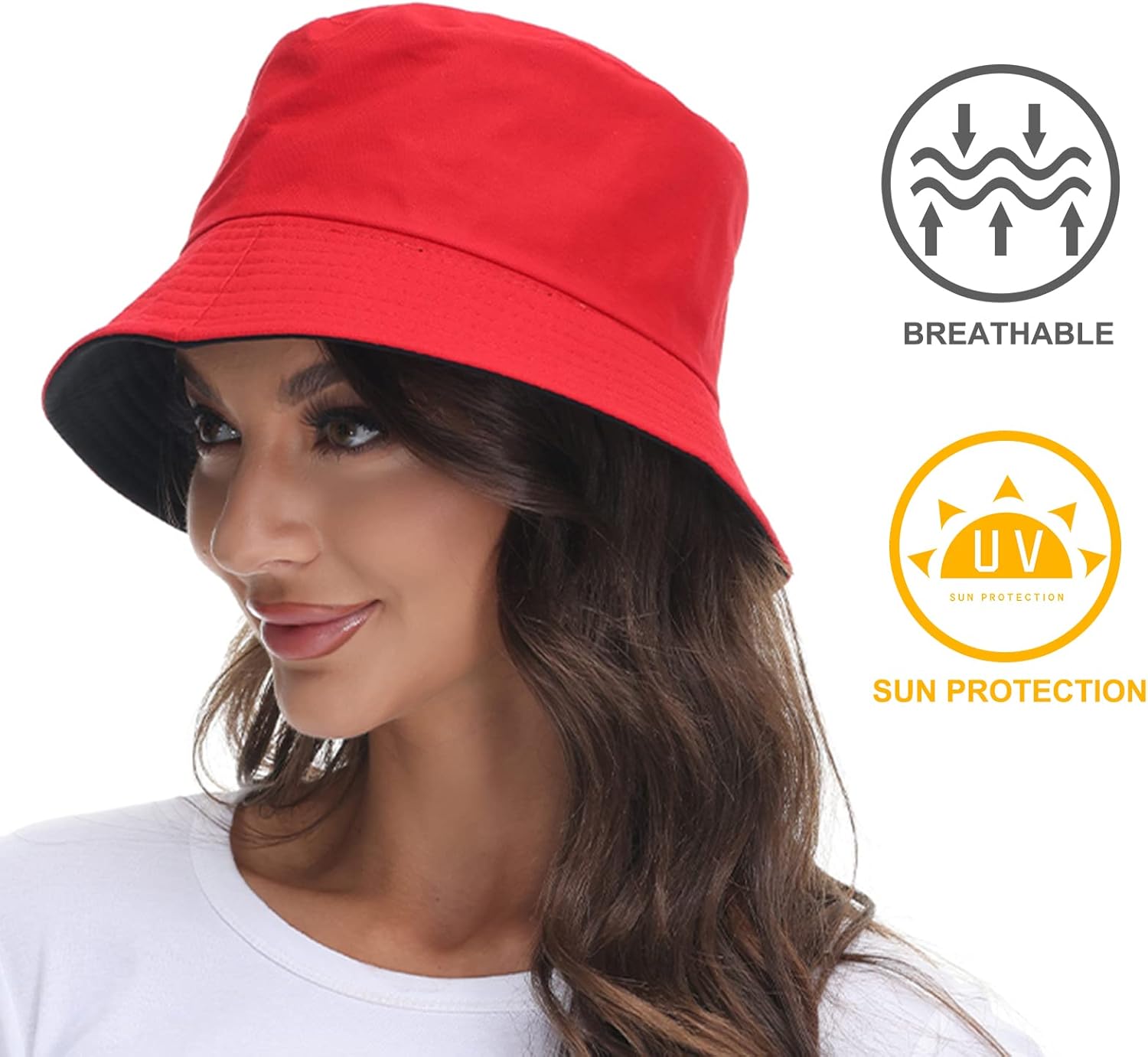 Women Reversible Bucket Hat Summer Beach hat Outdoor Cap - Image 6