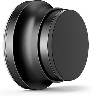 Door Stoppers for Wall, 1.65 x 0.9 Inch Door Knob Wall Protector with Silicone & Aluminum Alloy, Adhesive & Screw Mounting Door Bumper for Home & Office Walls, Black