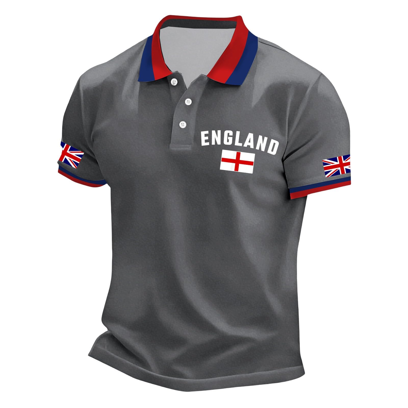 Men's Union Jack Polo Shirts 2026 England National Day Golf Shirt Great British Bunting Flags Golf Tops Casual Short Sleeve Poloshirts Festival Tee Top