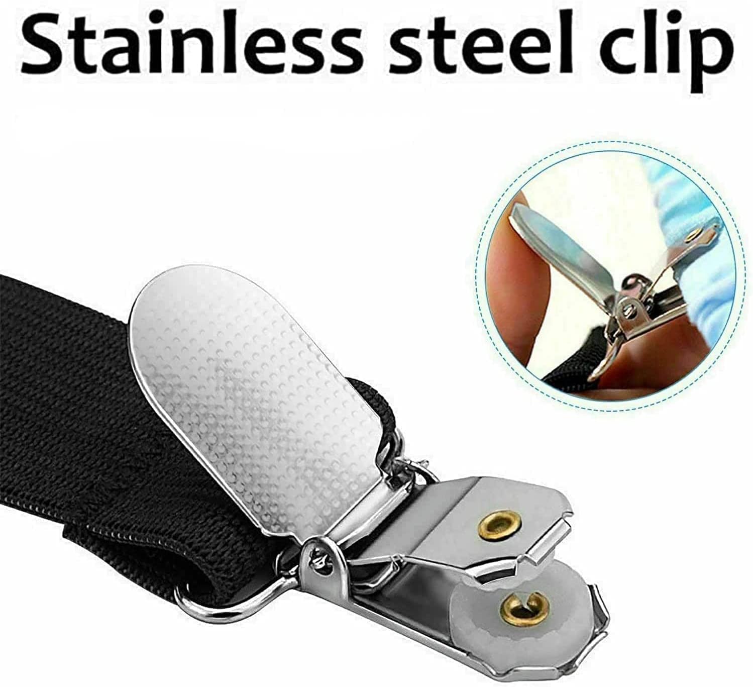 Struqta Bed Sheet Fastener, 4 Pcs Adjustable Triangle Elastic Bed Sheet Holder Straps with Heavy Duty Grippers Clips for Bed Sheets, Mattress Covers, Sofa Cushion (14cm, Black) : Home & Kitchen