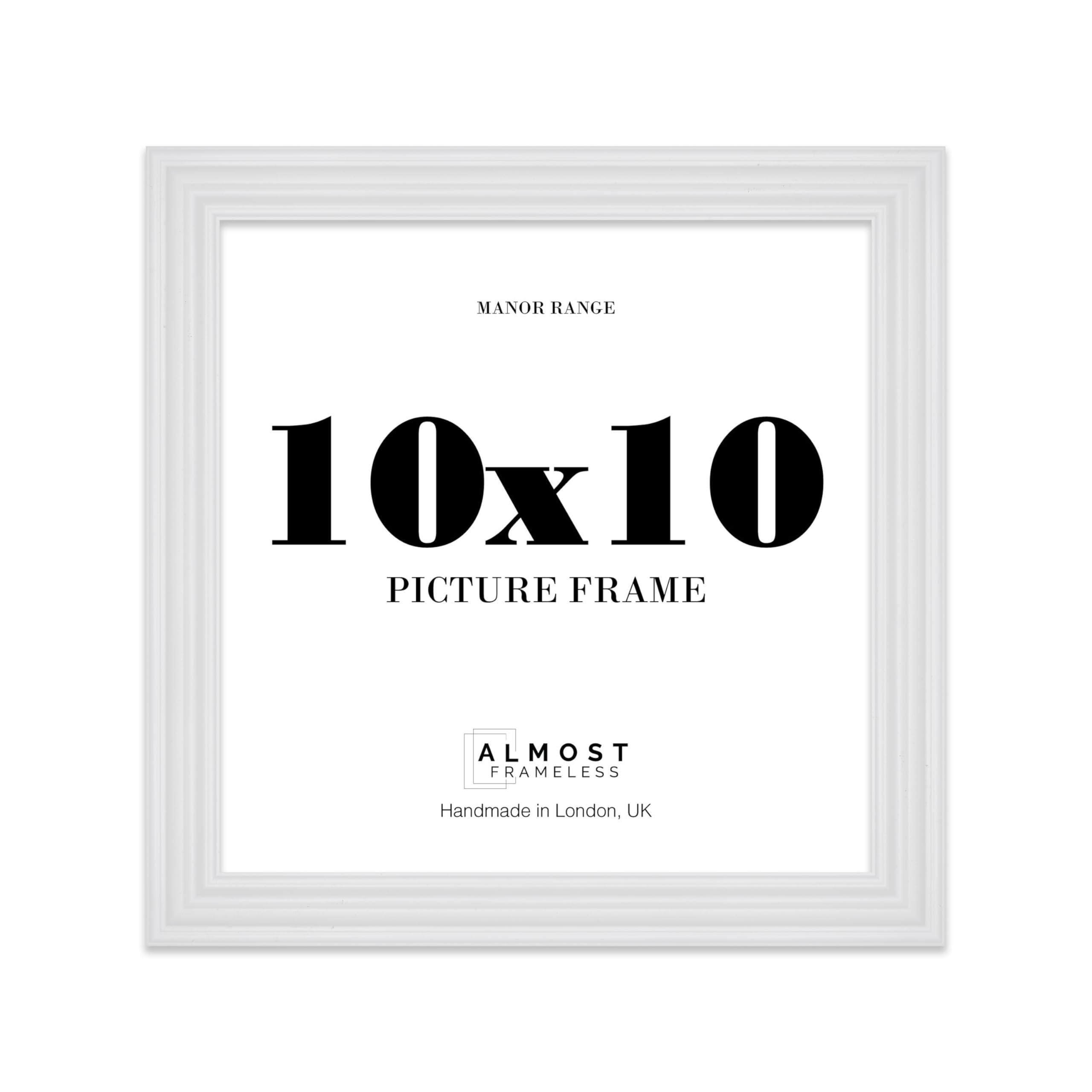 10x10 Picture Frame, Display 10x10 Pictures (25.4 x 25.4cm) - Ice White Rich-toned 42mm Edge Photo Display - 1 Pack