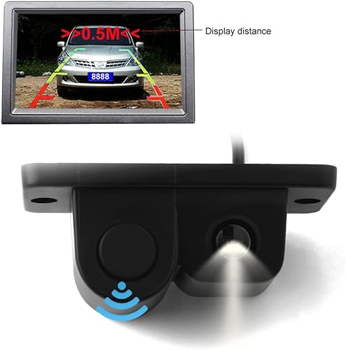 Miniatura 5 de Impermeable 2 en 1 HD 170 grados ángulo de visión amplio coche reversa cámara de visión trasera con sensor de estacionamiento radar incorporado