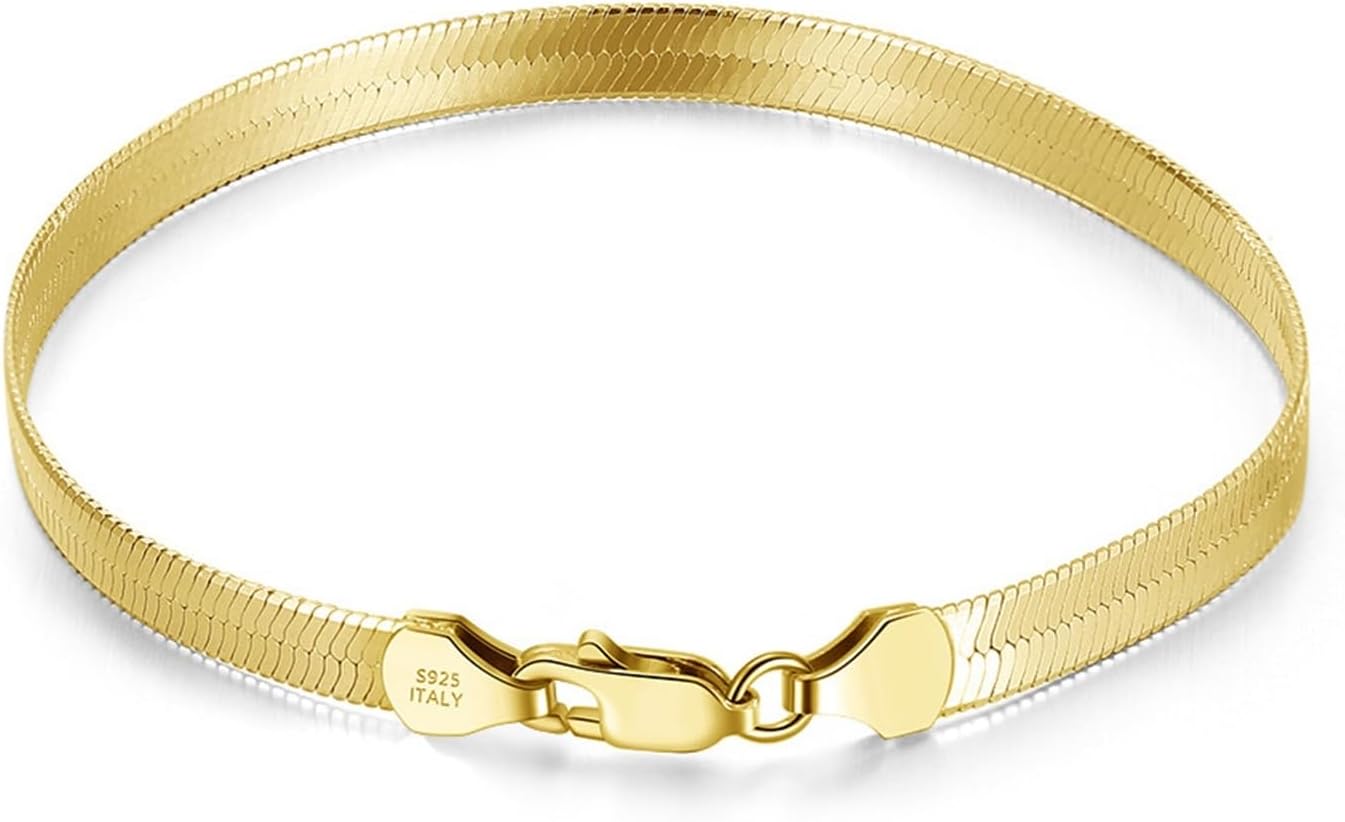 925 Sterling Silver Bracelet for Men and Women, Snake Chain Fashion Jewellery