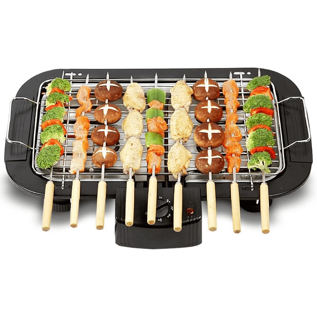 ROYALTY LINE, Barbecue Électrique 2000W RLSBGT2000, Compact et Pliable, Idéal pour Balcon et Terrasse, Facile à Utiliser, Parfait pour Viandes et Légumes, Design Pratique et Sécurisé