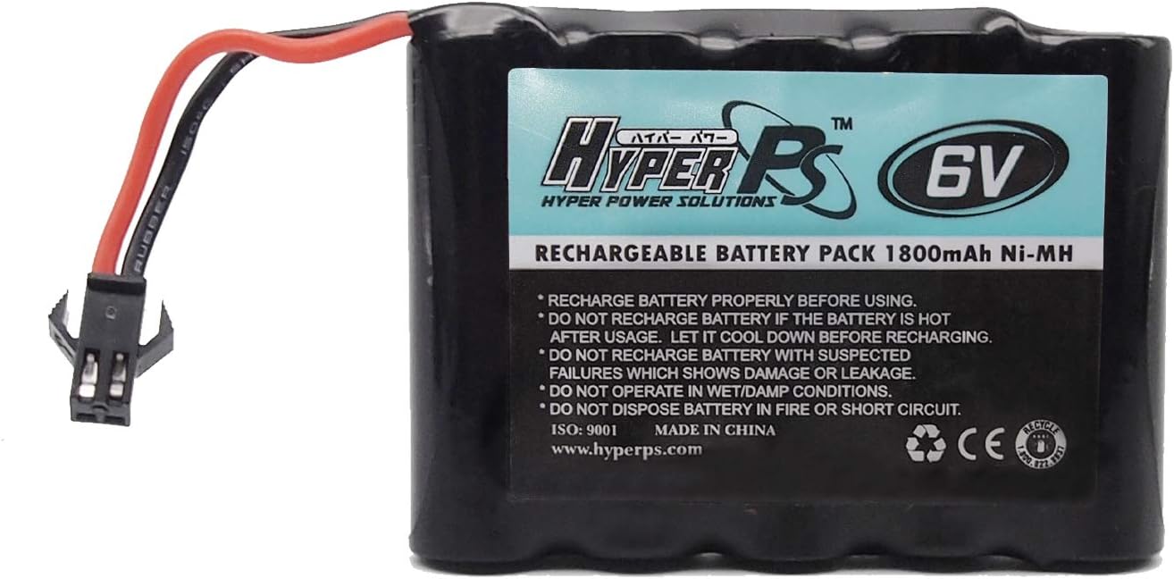 HYPERPS 6V 1800mAh Ni-MH 5 Cell Rechargeable AA Battery Pack SM-2P Plug : Toys & Games