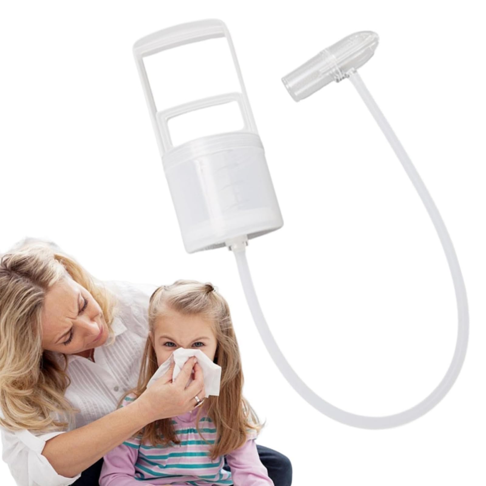 Hand-Held Nasal Aspirator,Nose Cleaner,Snot Sucker,Nasal Aspirator Adult,N-asal S-uction Tool,Soft Tip N-asal C-ongestion Relief Device,Anti-Backflow,Daily Na-sal Care,Reusable,Easy to Carry