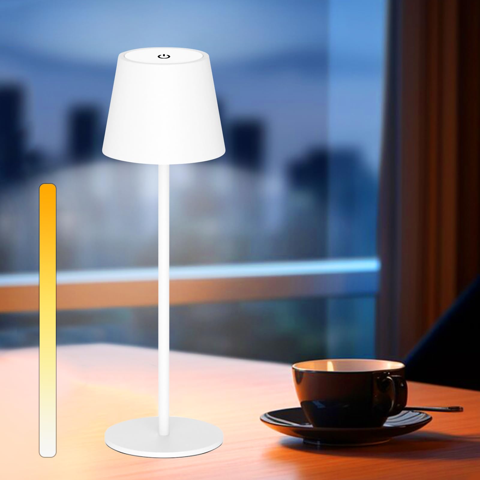 ANTELA Lámpara de Led Recargable Mesa sin Cables,CCT Luz Ajustable 3000K/4000K/5000K,Mesita Noche Interior y Exterior 200LM Botella Lampara Escritorio,Para Dormitorios Restaurante&Bares