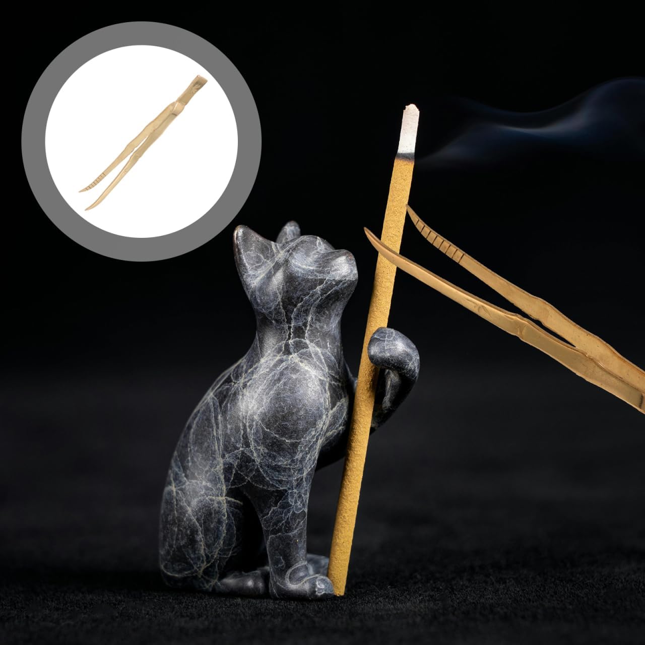 1Pc Charcoal Briquettes Tongs with Brass Handle Charcoal Tablets Locking Tongs for Incense Burners Ergonomic Lightweight Grabber Tool for Safe and Stable Wood and Item Handling