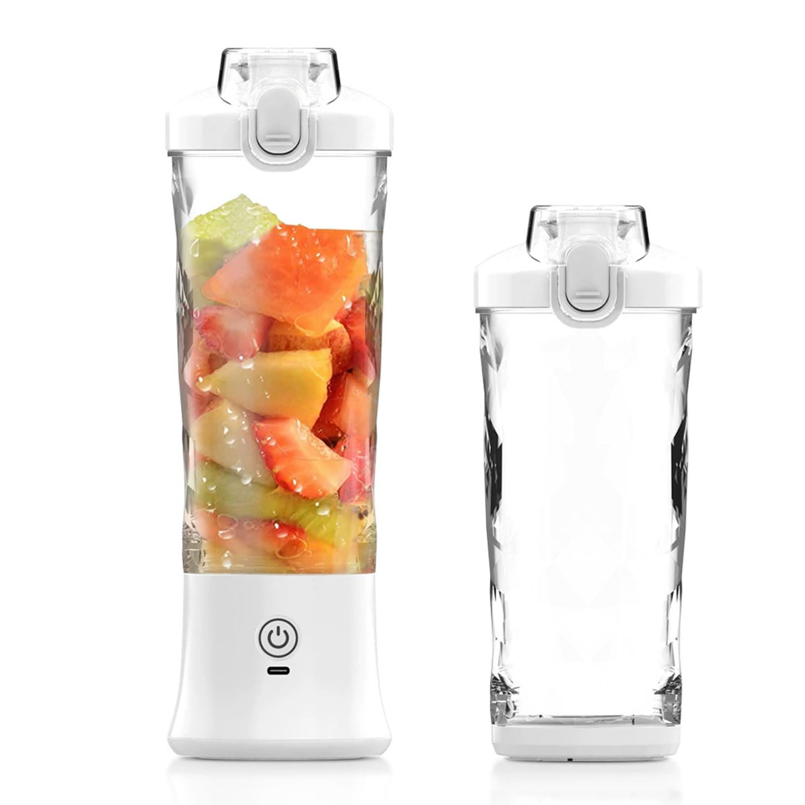 Mélangeur Portable, Mini Mélangeur Rechargeable USB C 600 Ml avec Lames en Acier Inoxydable, Tasse de Presse-agrumes Personnelle 18 000 Tr/min, Lumière RVB pour Smoothies à la Maison, à la