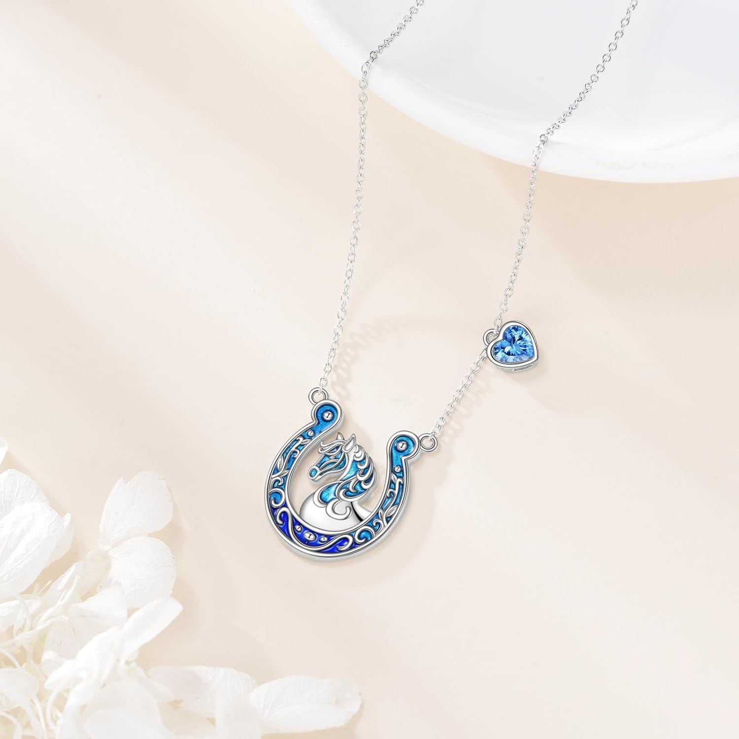 Horseshoe Necklace Sterling Silver Horse Pendant Lucky Horseshoe Jewelry Gifts for Women - Image 3