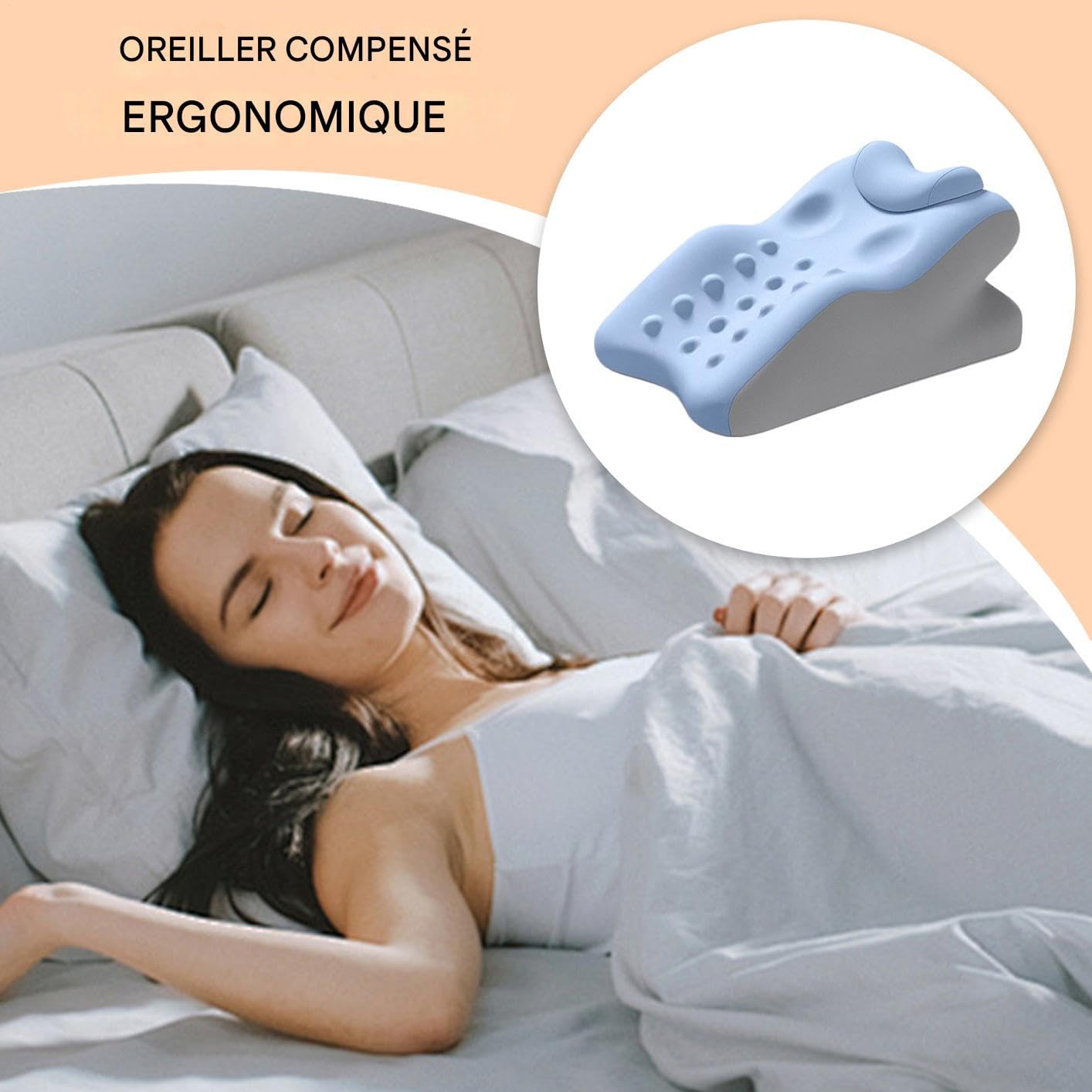Almohada Cuña Cojín Espalda Espuma Viscoelástica, Ayuda Sueño, Soporte | Almohadas Ergonómicas Elevadas Para Dormir Lavable Para Dormir De Lado, Ronquidos Y