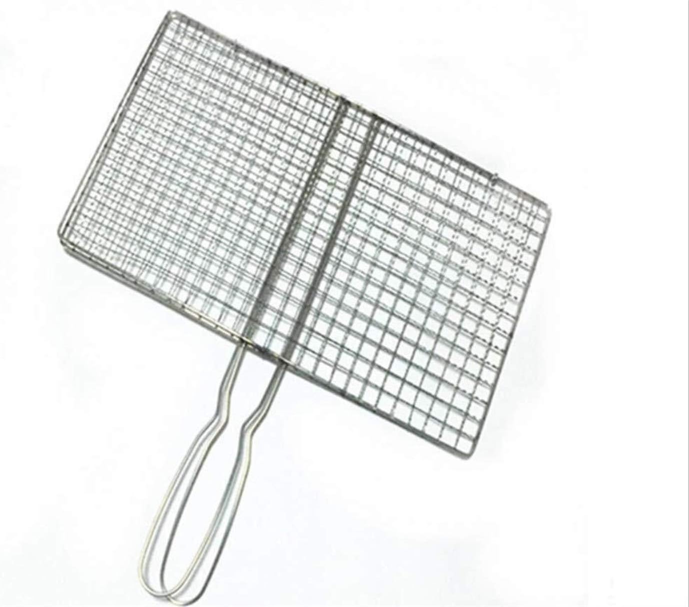 Grill Basket,BBQ Grill Rack, Barbecue mesh Clip,Grilled Fish Clip with Handle Bar Bar Net Clip Stainless Steel Barbecue Accessories Barbecue Tool