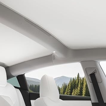 TPARTS Glass Roof Sunshade for Tesla Model 3 Highland 2024-2026Premium/Performance Foldable Sag-Free Sunroof Cover, Heat & UV Blocking Rapid Cooling Interior Accessories Set of 2 Light Grey