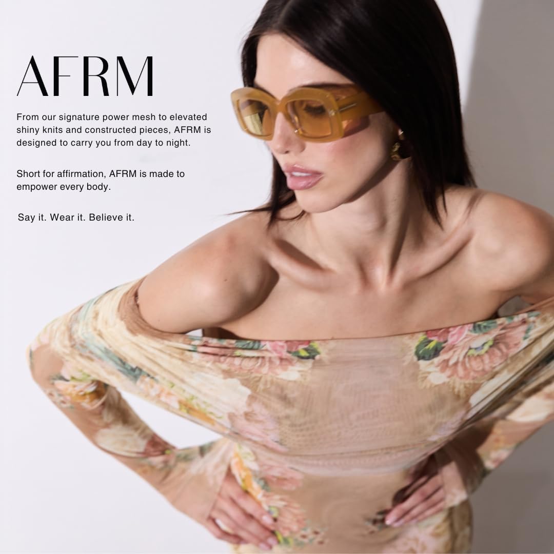 AFRM Womens Juniper Mock Neck Long Sleeve Midi Bodycon Dress - Image 5