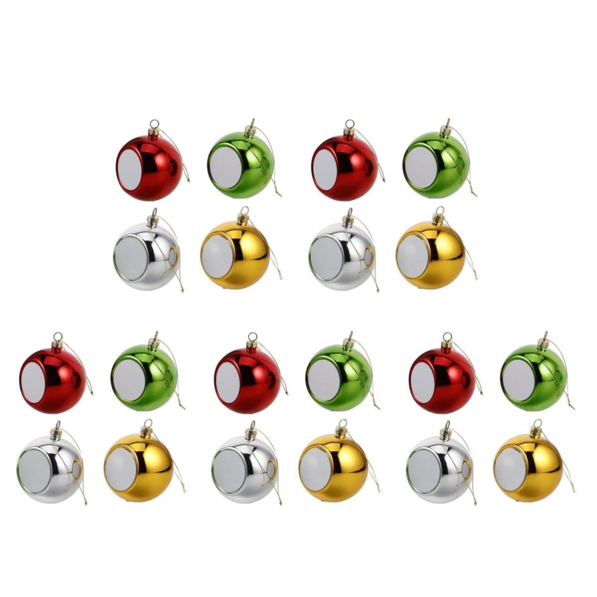 SHINEOFI 20 Stück Sublimations Weihnachtskugel aus Kunststoff, Leer, für
