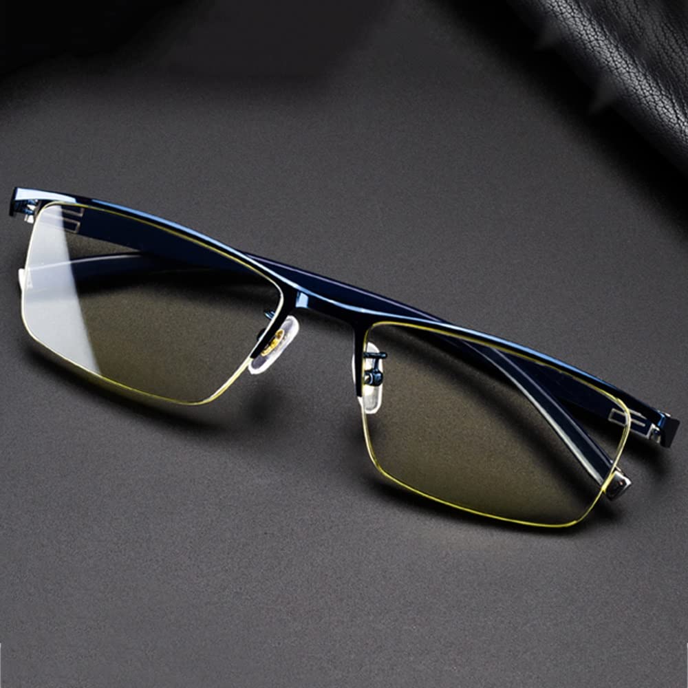 SFIVE Rectangular Cristal Gafas De Lectura HD Ligero Gafas De Presbicia Hombres Mujeres Moda Gafas De Lectura Azul 1.0 1.5 2.0 2.5 3.0 (Color : Blue, Size : +1.0)