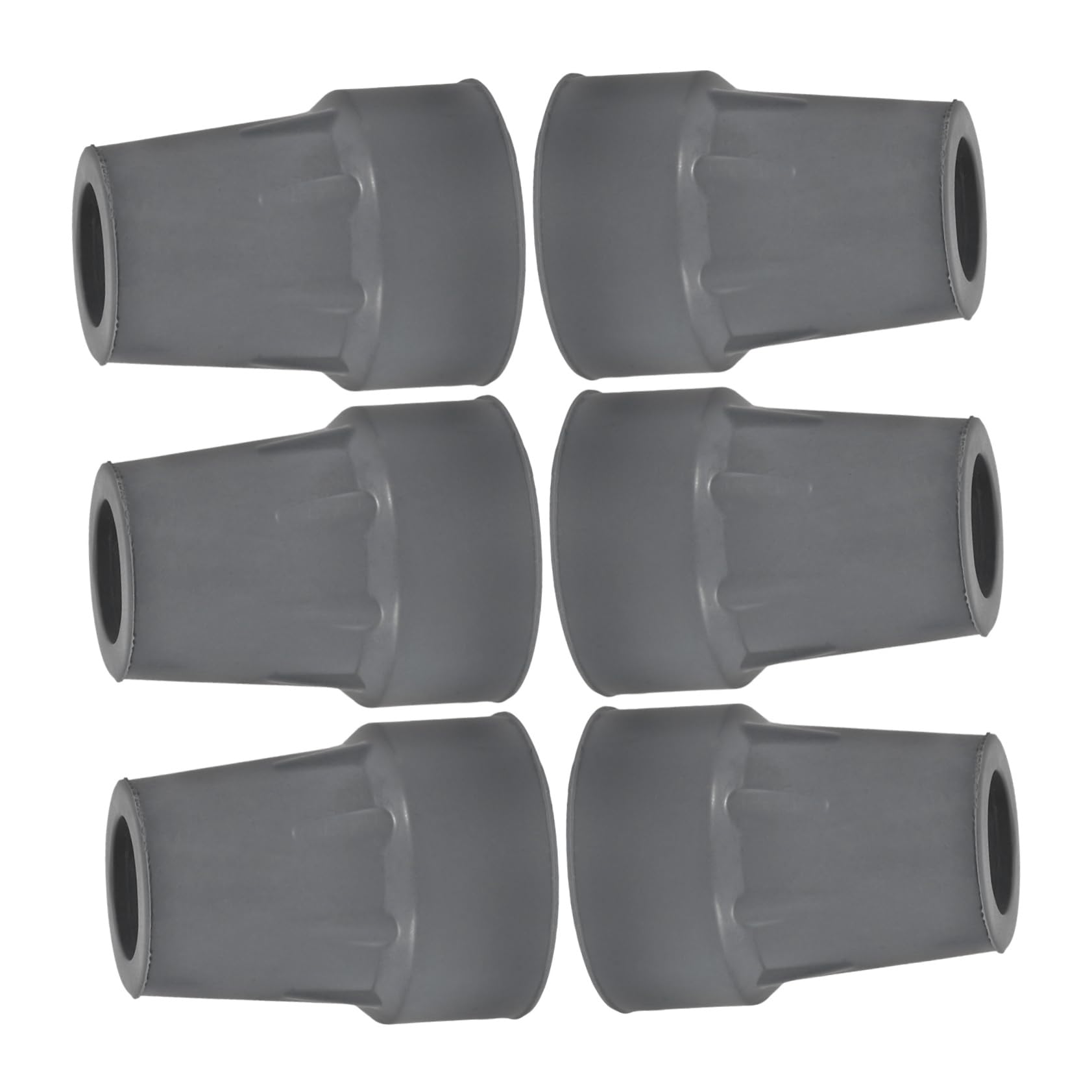 TOVINANNA Crutch Feet Caps 6 Pack Replacement Pads for Crutches Anti-Slip Design Elderly Crutch Tips Gray