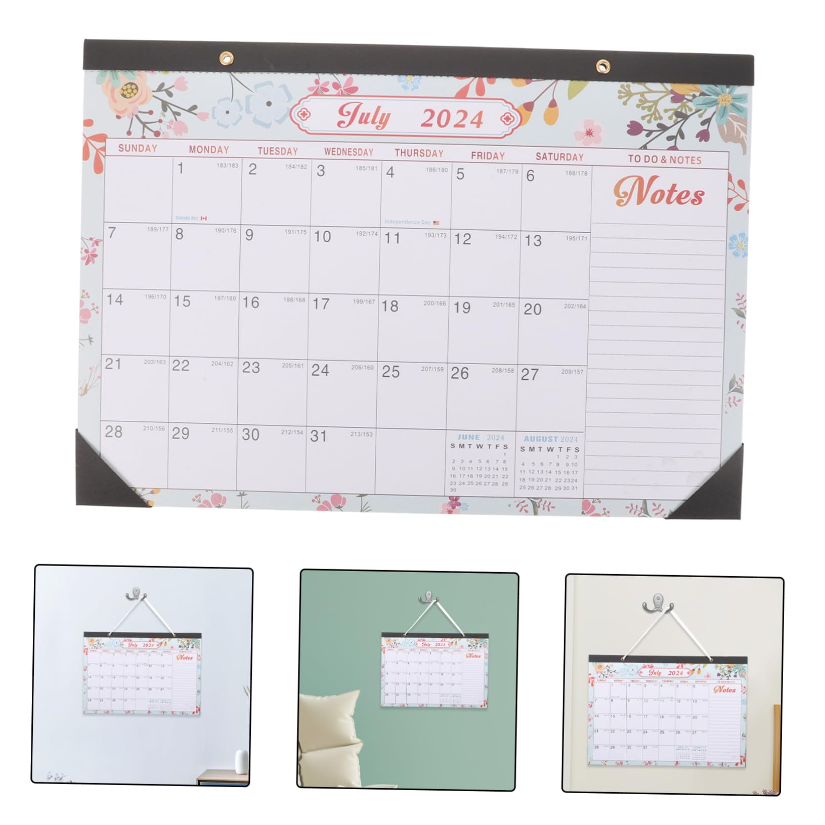 4 Piezas calendario de escritorio decoración de pared decoracion de pared planificador anual 18 calendario de mensual calendario colgante de oficina calendario impreso claro