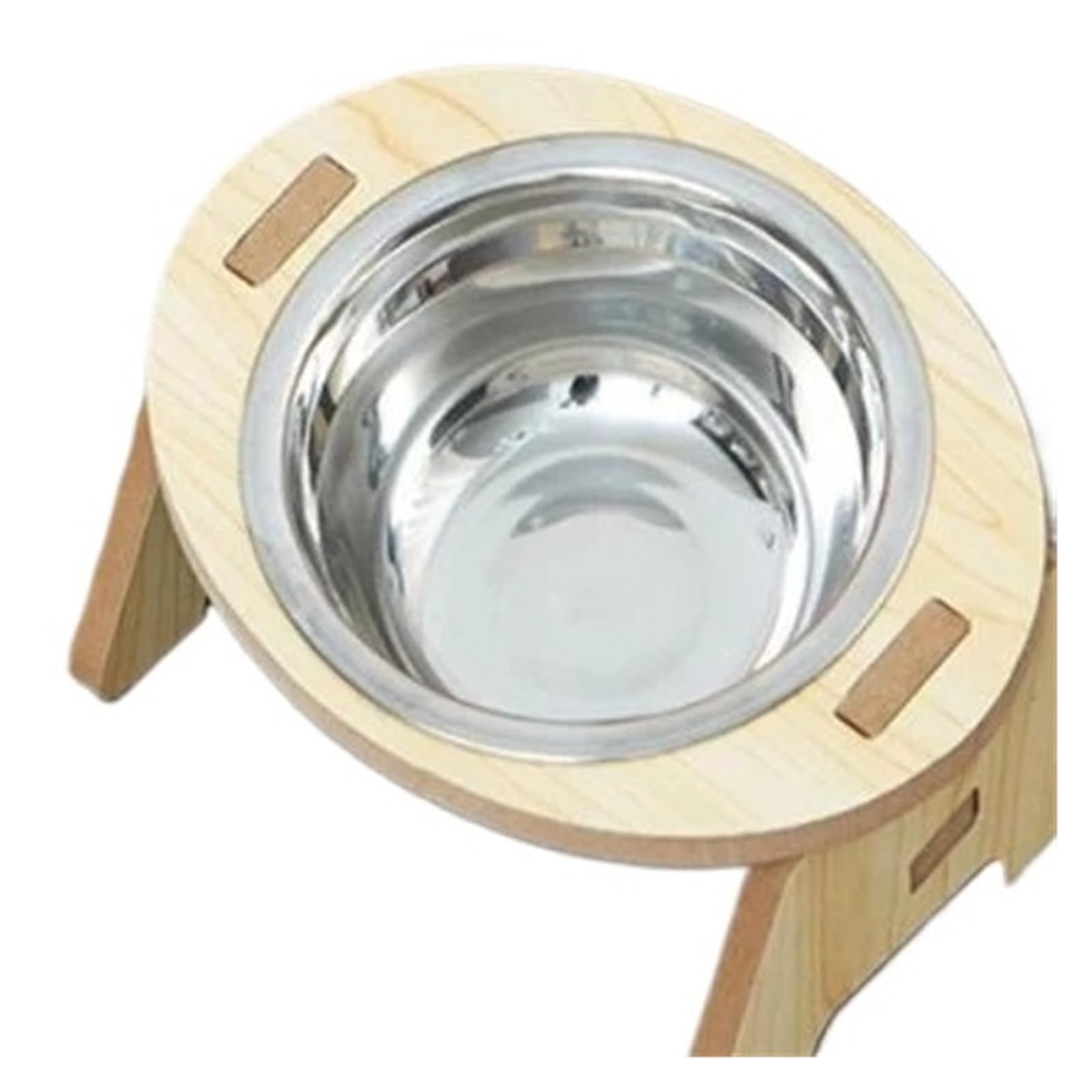 Gamelles for animaux de compagnie en acier inoxydable avec plateau bois stable