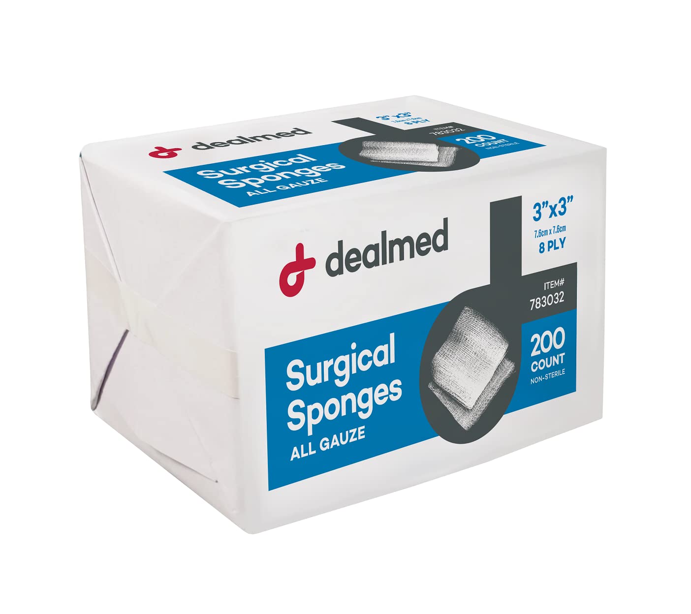 Buy Dealmed Surgical Sponges 200 Count, 8Ply, 3" x 3" Surgical Gauze