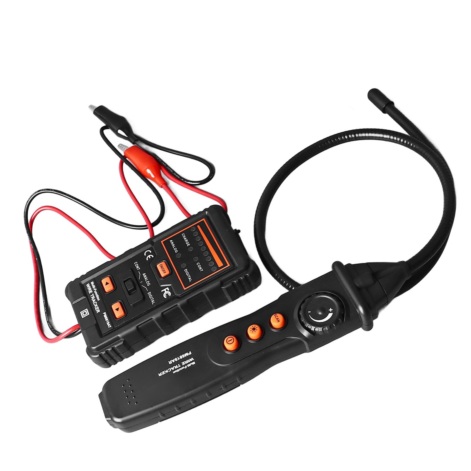 Multifunktionaler Leitungssucher, Digitaler Analoger Leitungssucher für Elektrische Arbeiten, 2 M Erkennungstiefe, Tragbares Design, ABS-Material