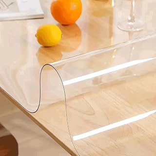 2mm Plastic Table Protector, Waterproof PVC Clear Table Cover Protector, Durable Clear Vinyl Table Mat, Multi Size Plastic Pad for Office Writing Desk Dresser Night Stand 36" L x 48" W