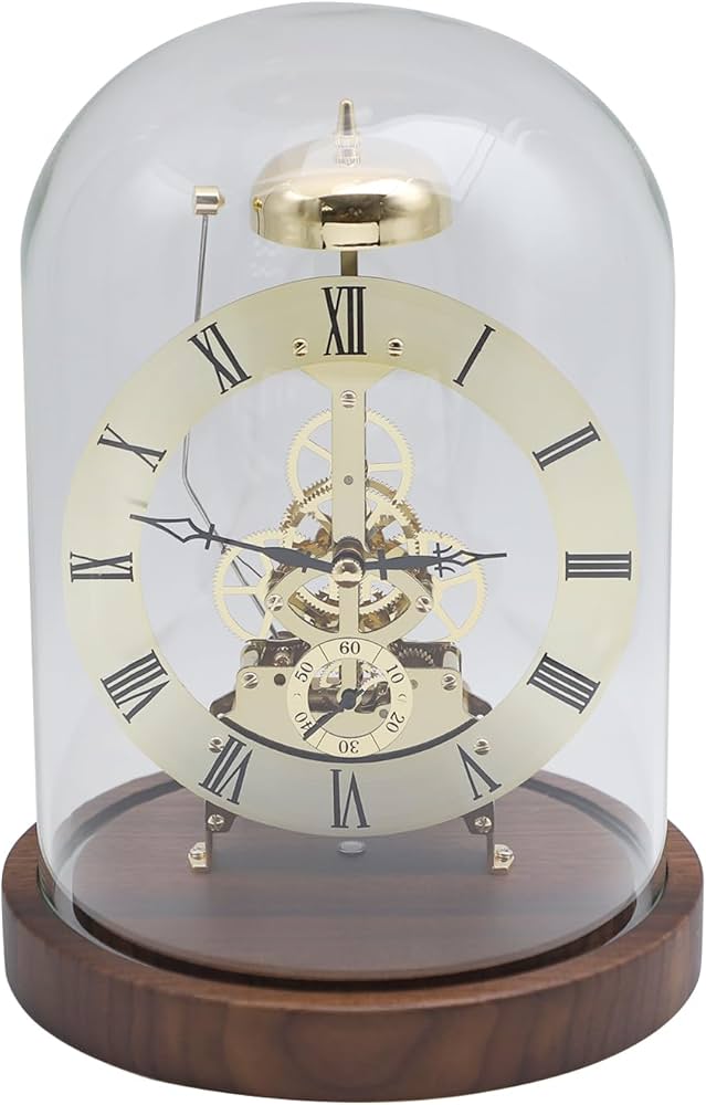 Amazon.co.jp: スケルトン置き時計 夜間照明付き メカニカルデザイン