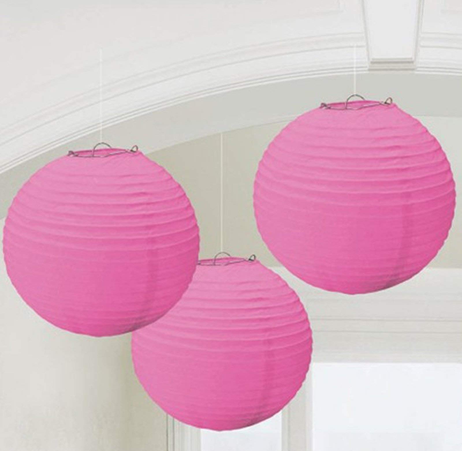 Amscan Decoration Round Paper Lanterns, Pack of 3, 9 1/2