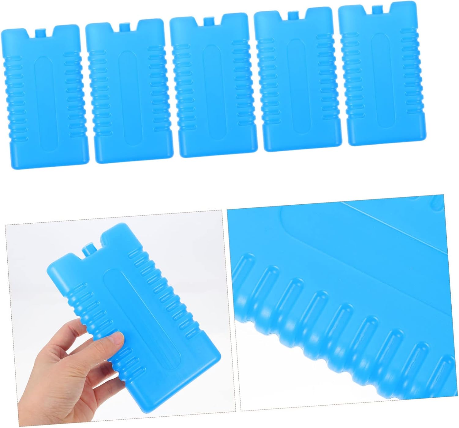 POPETPOP 5pcs Reusable Ice Cases Portable Hdpe for Fishing Camping and Food Preservation Lightweight Ice Container for Drinks and