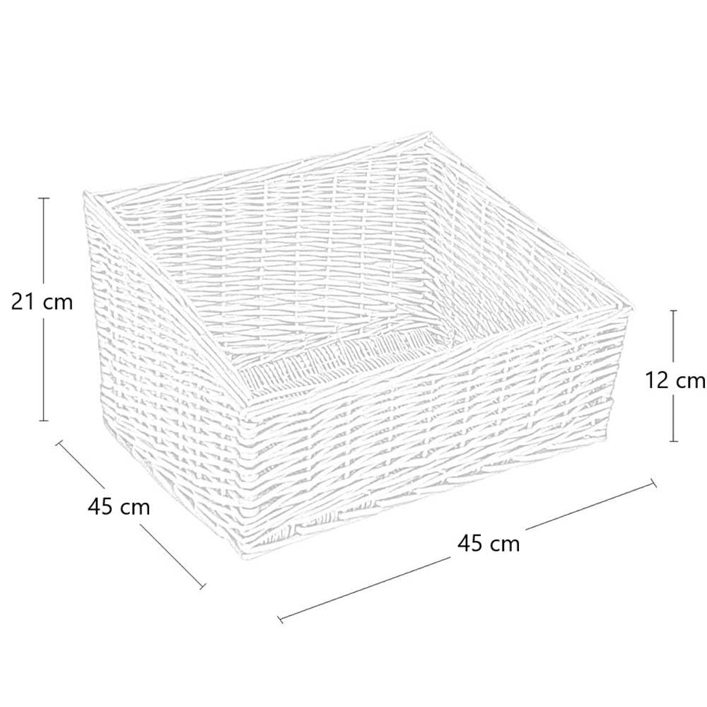OKAFFAREFATTO MADDALONI Cesta espositore portapane in vimini quadrato cm 45 x 45 h 21